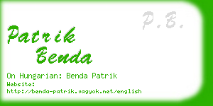 patrik benda business card
